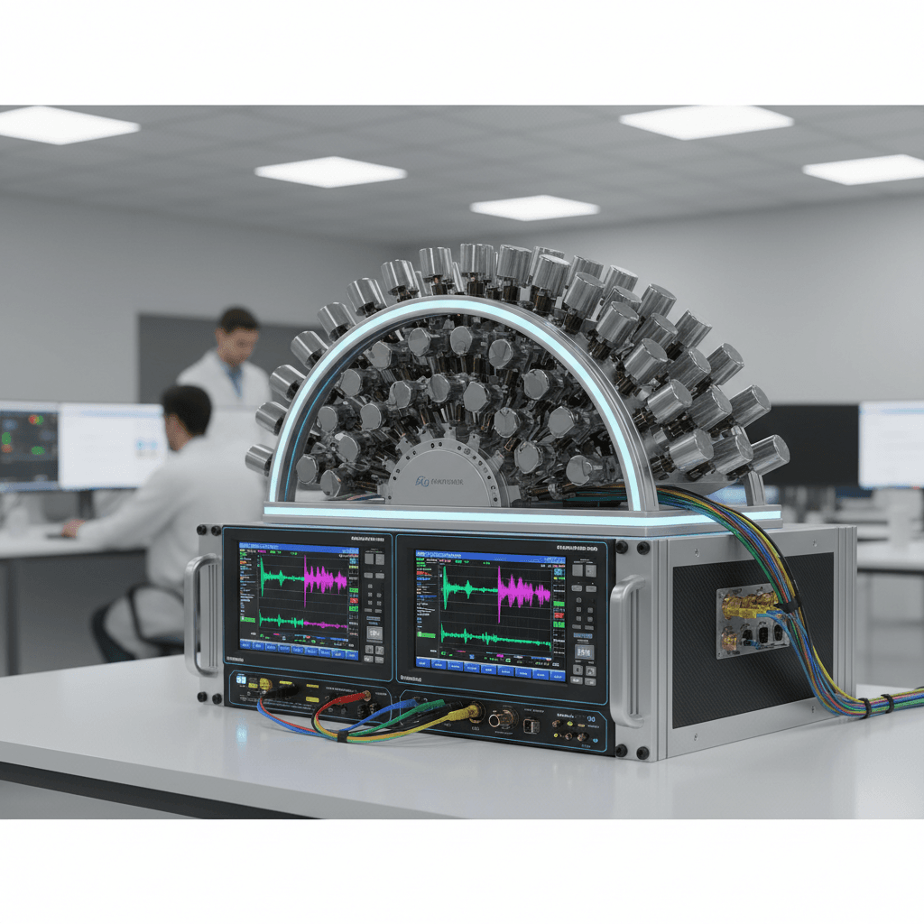 Modern emission testing laboratory with sophisticated gas analyzers and measurement equipment